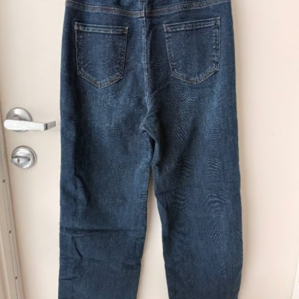 Blue-Grey Wide-Legged Straight Jeans – Rare Elastic Waist for Ultimate Comfort - Picture 8 of 9